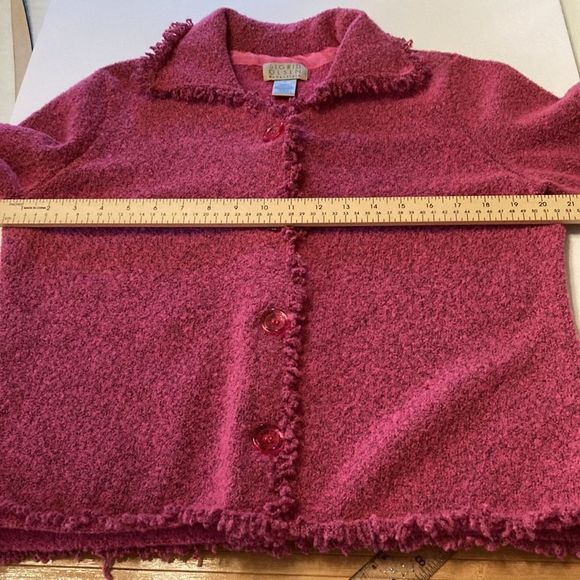 Sigrid Olsen Jacket Sweater Essentials Pink Collared Sweater Jacket - Picture 8 of 13